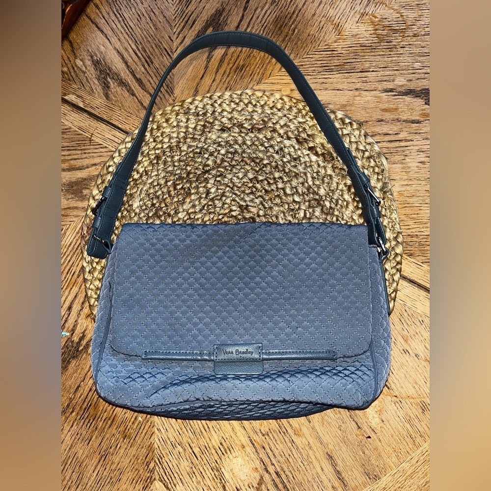 Vera Bradley Blue and Tan Woven Shoulder Bag